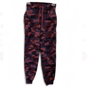 Lululemon Women’s 2 Pink Camouflage Scuba High-Rise Joggers Fleece Sweatpants